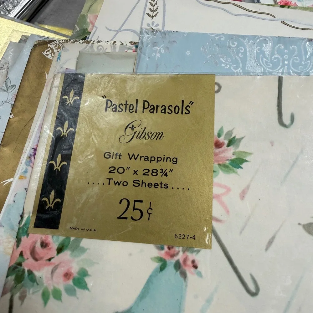VTG Gift Wrap Collection 50s-90s Estate Lot Paper Ephemera Wrapping Paper 100+